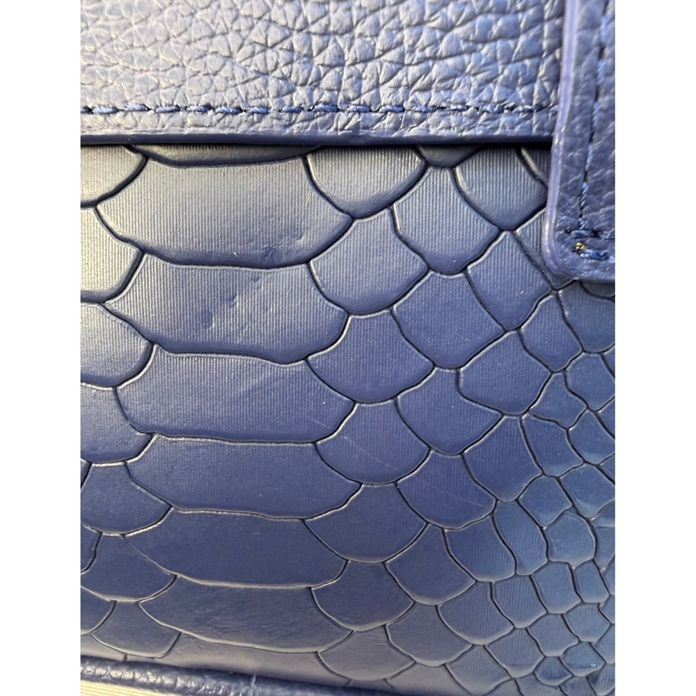 Gigi New York Kylie Leather Belt Bag Dark Blue Gold Hardware Tassel - Picture 8 of 8